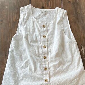 J. Crew Cream Sleeveless Buttoned Tank Top